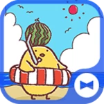 chick in summer theme android application logo